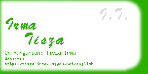 irma tisza business card